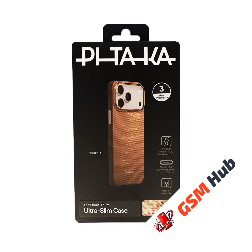 Чехол PITAKA Glints of Gold Ultra-Slim Case iPhone 17 Pro (Golden Glint) (PitaTap)