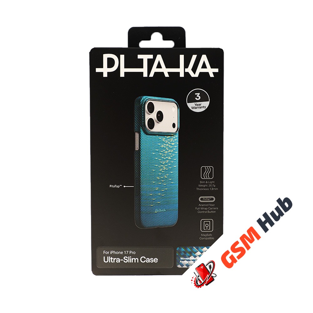 Чехол PITAKA Glints of Gold Ultra-Slim Case iPhone 17 Pro (Lucid Blue) (PitaTap)