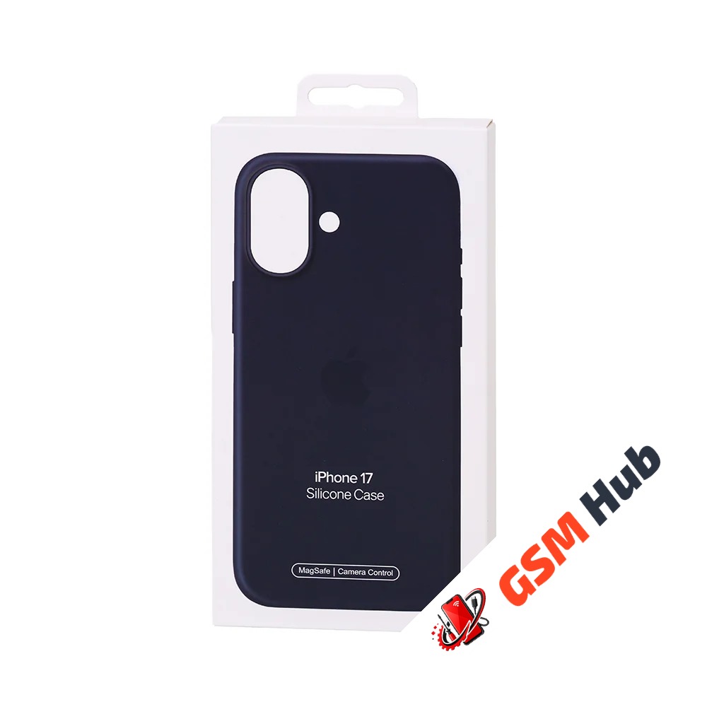 Чехол Силиконовый Magsafe iPhone 17 (С анимацией) (С кнопкой) (Черный)