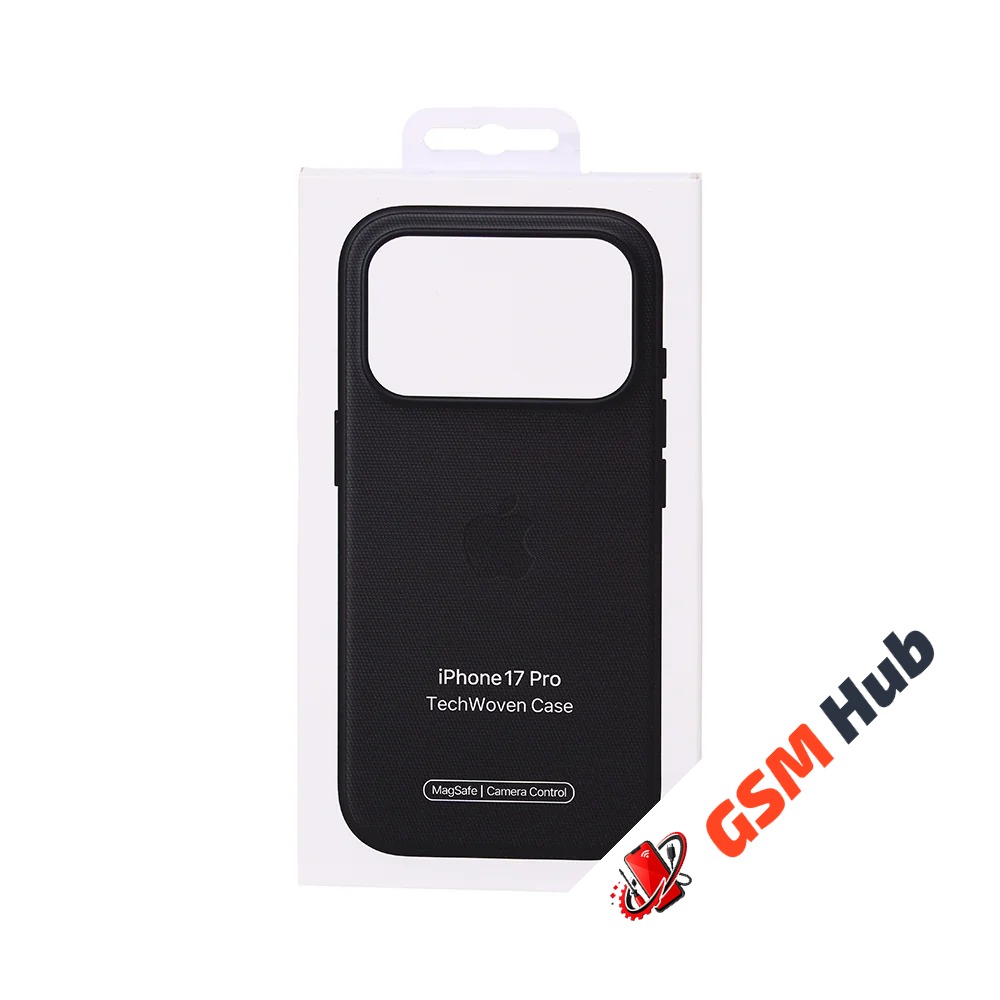 Чехол Тканевый Tech Woven MagSafe iPhone 17 Pro (С анимацией) (С кнопкой) (Черный)