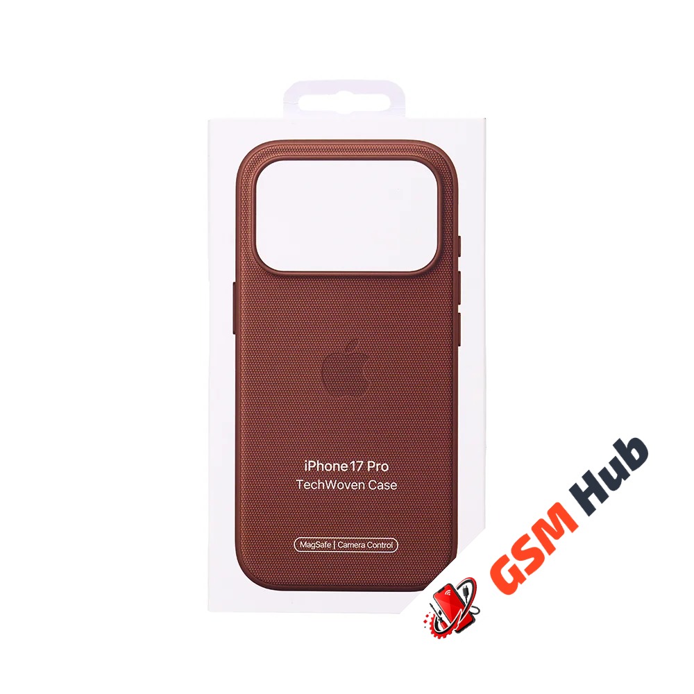 Чехол Тканевый Tech Woven MagSafe iPhone 17 Pro (С анимацией) (С кнопкой) (Коричневый)