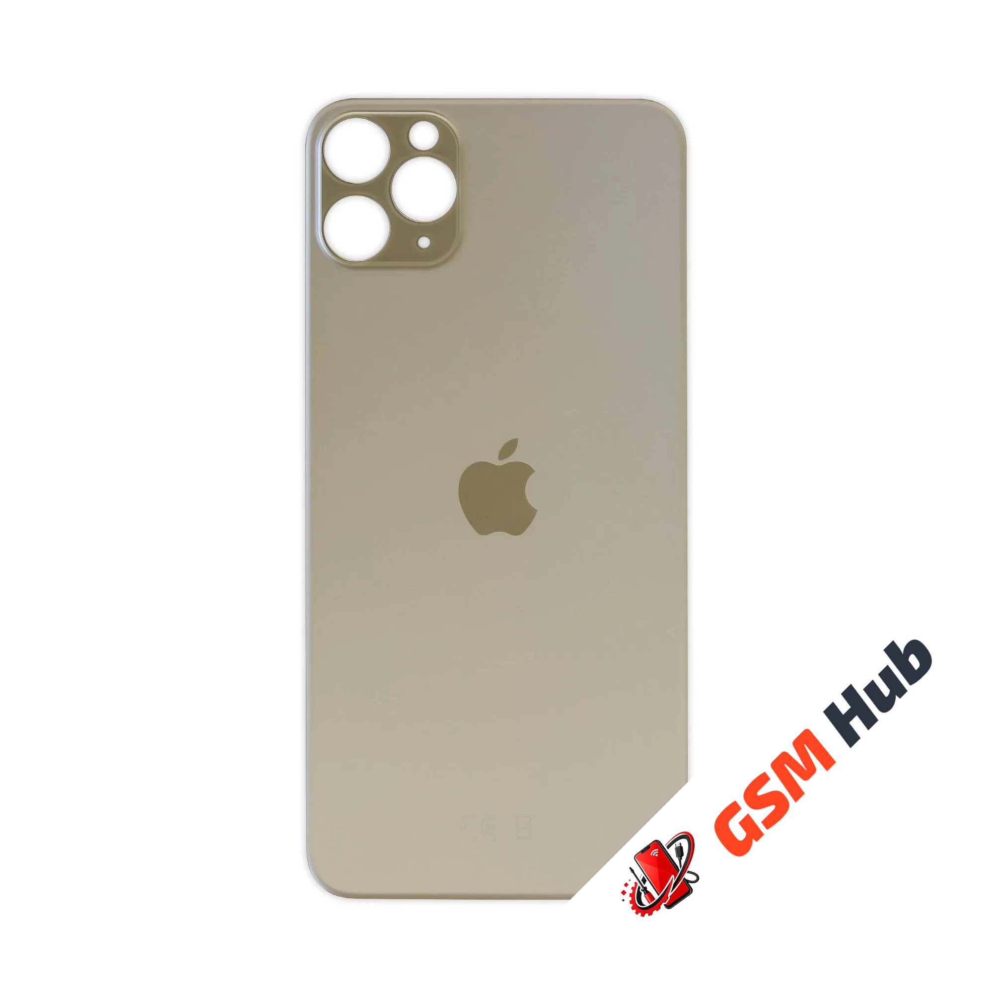 Задняя крышка (стекло) Широкий вырез iPhone 11 Pro Max (Gold)