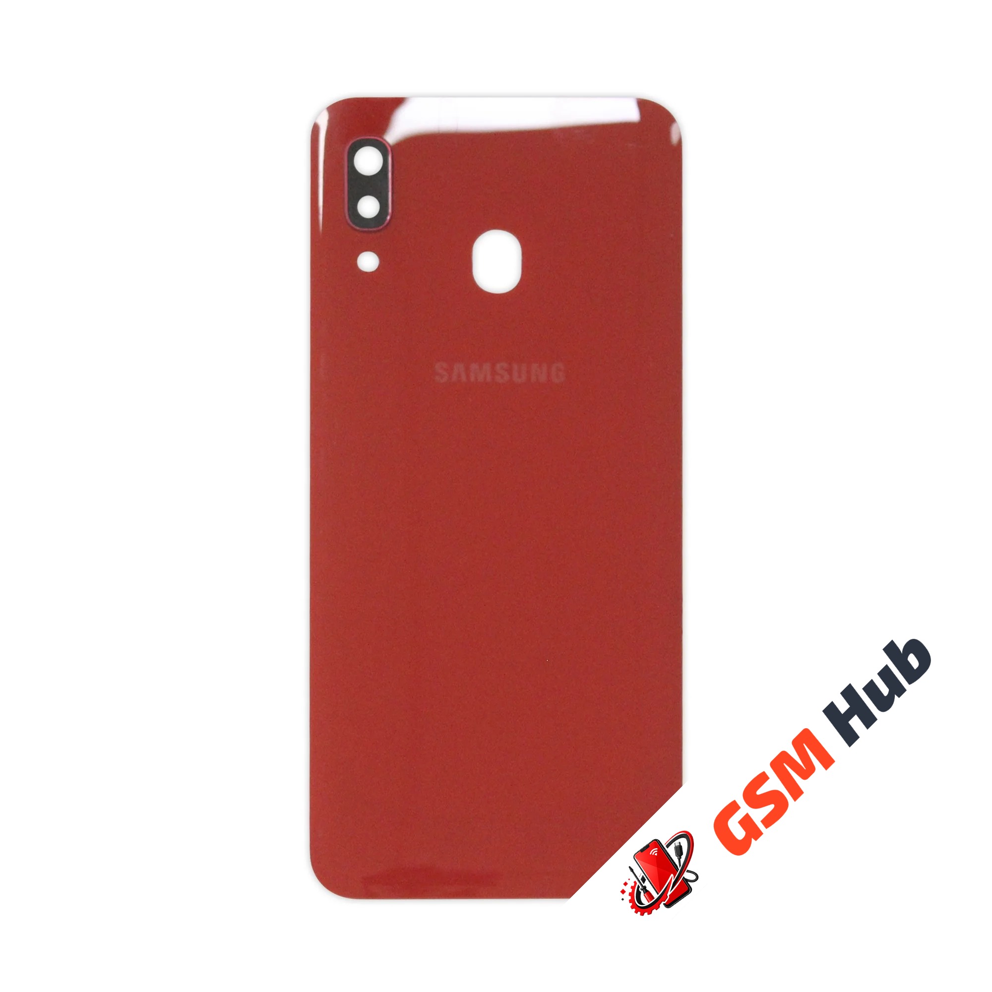 Задняя крышка Samsung Galaxy A30 (A305F) (Красный) (Со стеклом камеры) Premium