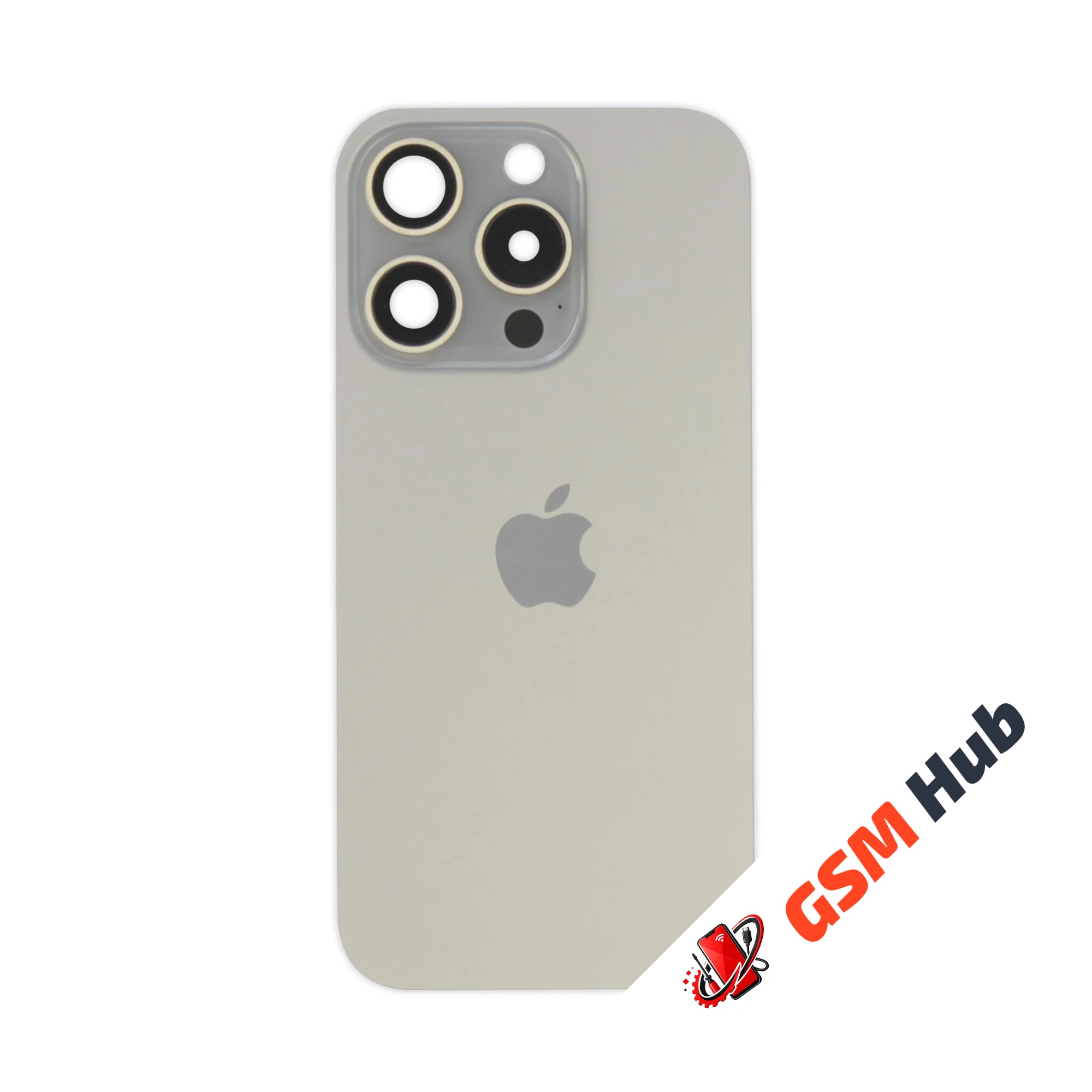 Задняя крышка (стекло) в сборе с рамкой iPhone 15 Pro (Natural Titanium)