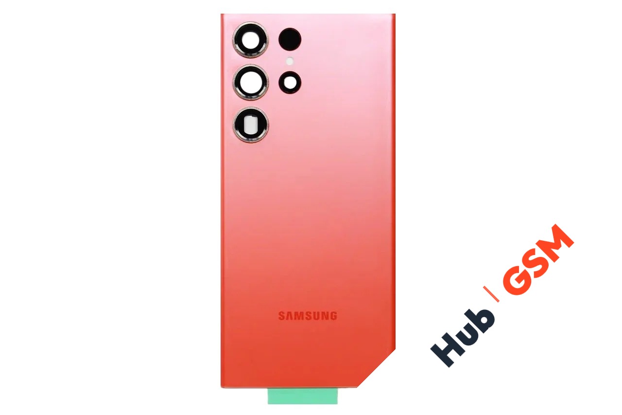 Задняя крышка Samsung Galaxy S23 Ultra (S918) (Красный) (Со стеклом камеры) Premium