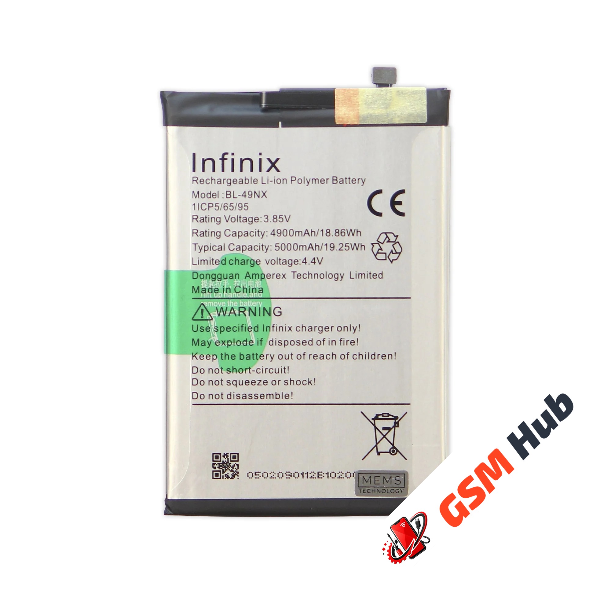 Аккумулятор Infinix Hot 30i / 40i / Smart 7 / 7 HD / 8 / 8 Pro / X6516 (BL-49NX) 5000 mAh VoltPack