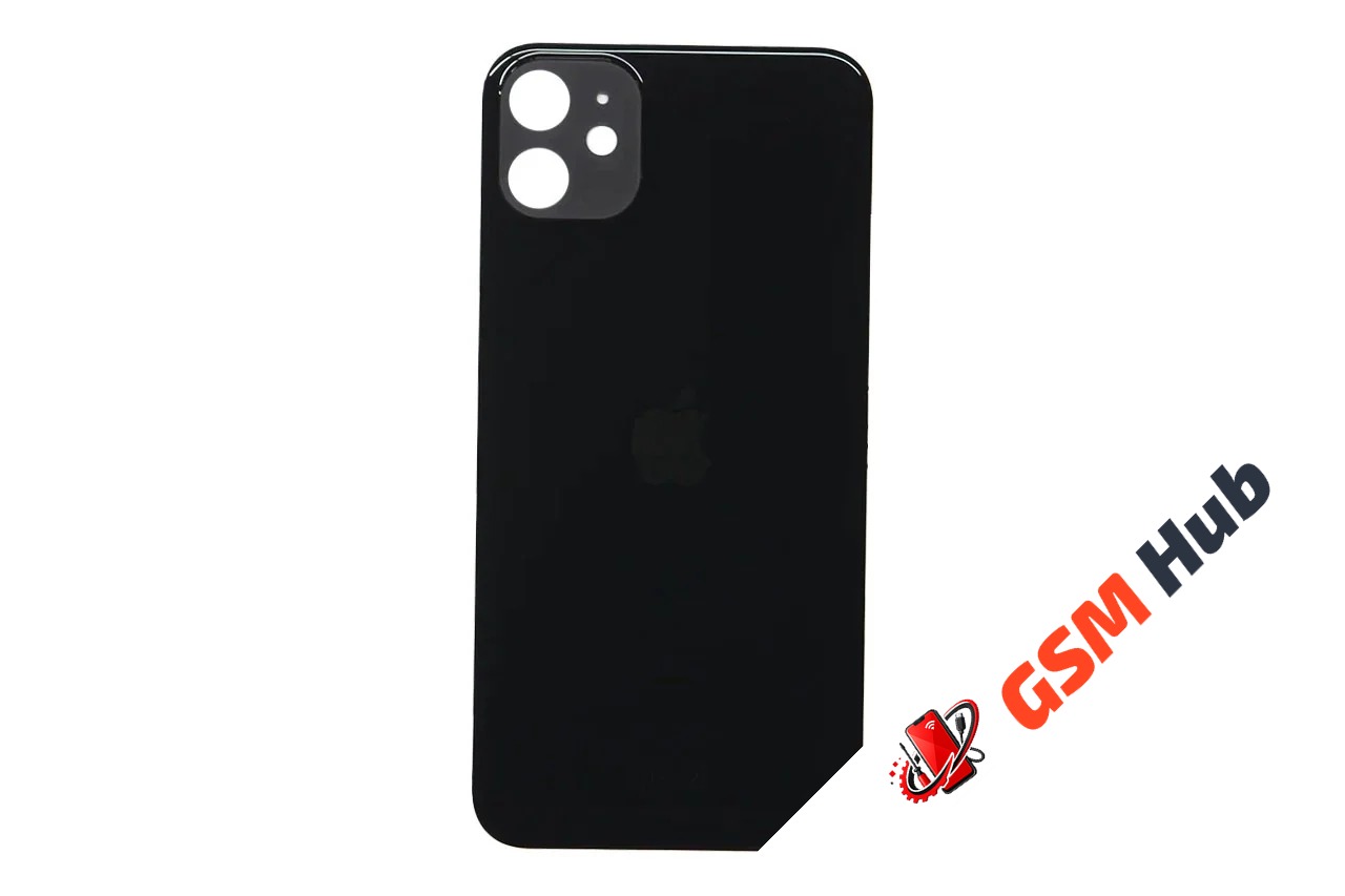 Задняя крышка (стекло) узкий вырез iPhone 11 Оригинал (Black)