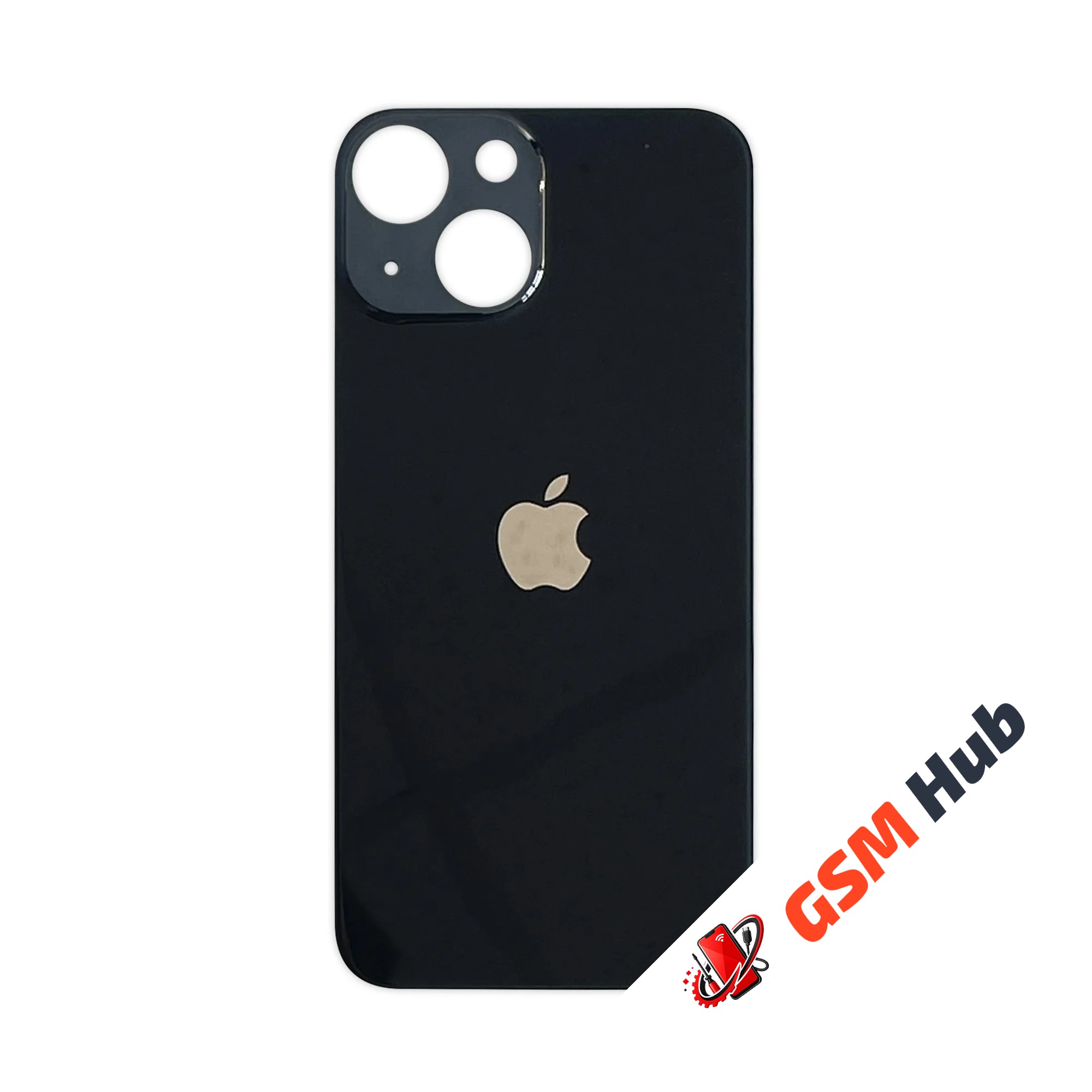 Задняя крышка (стекло) Широкий вырез iPhone 13 Mini (Black)