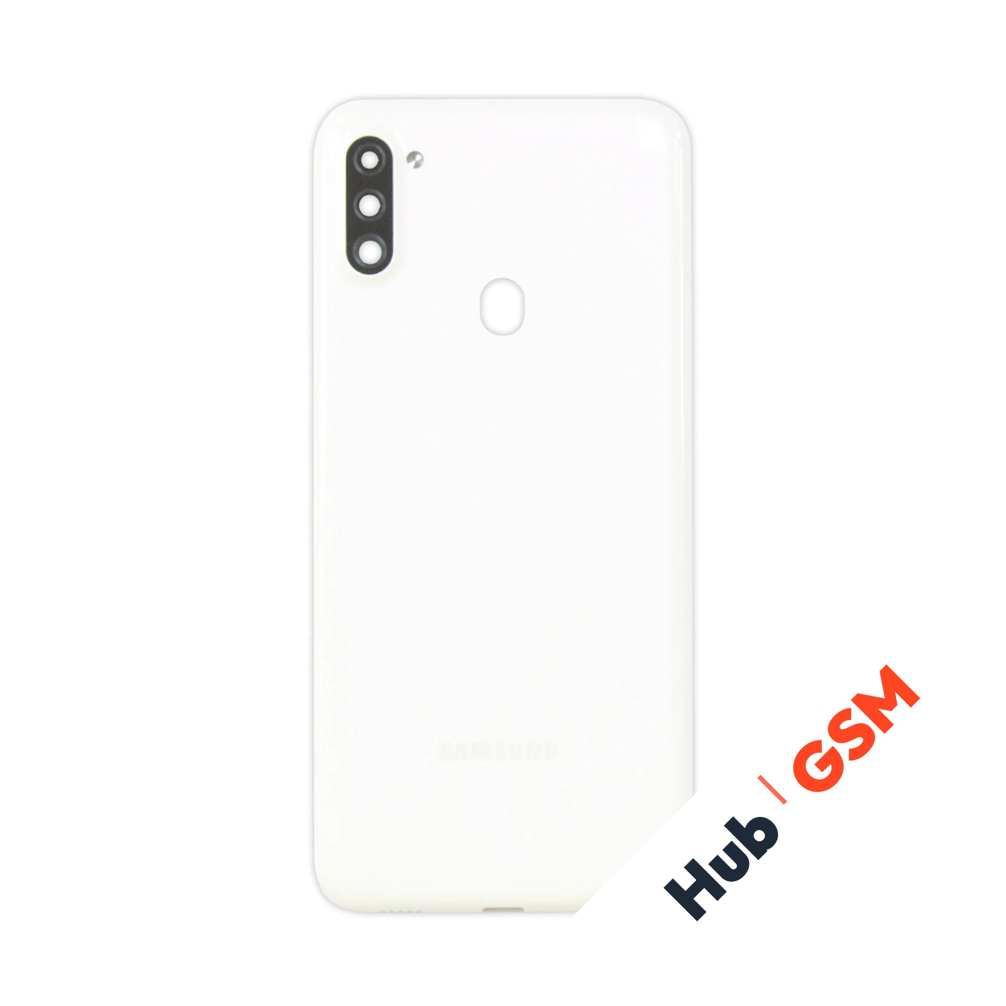 Задняя крышка Samsung Galaxy A11 (А115F) (Белый) (Со стеклом камеры) Premium