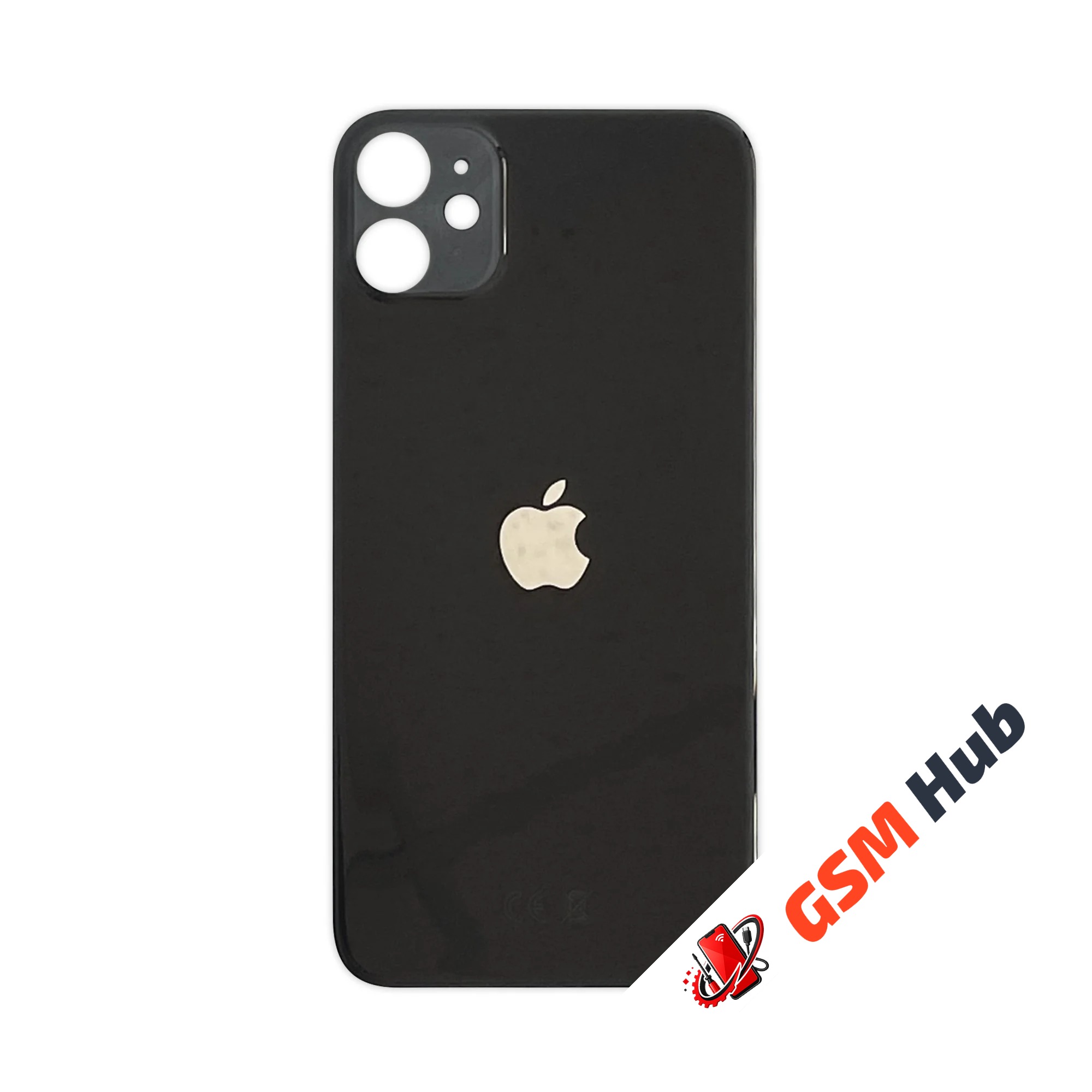 Задняя крышка (стекло) Широкий вырез iPhone 11 (Black)
