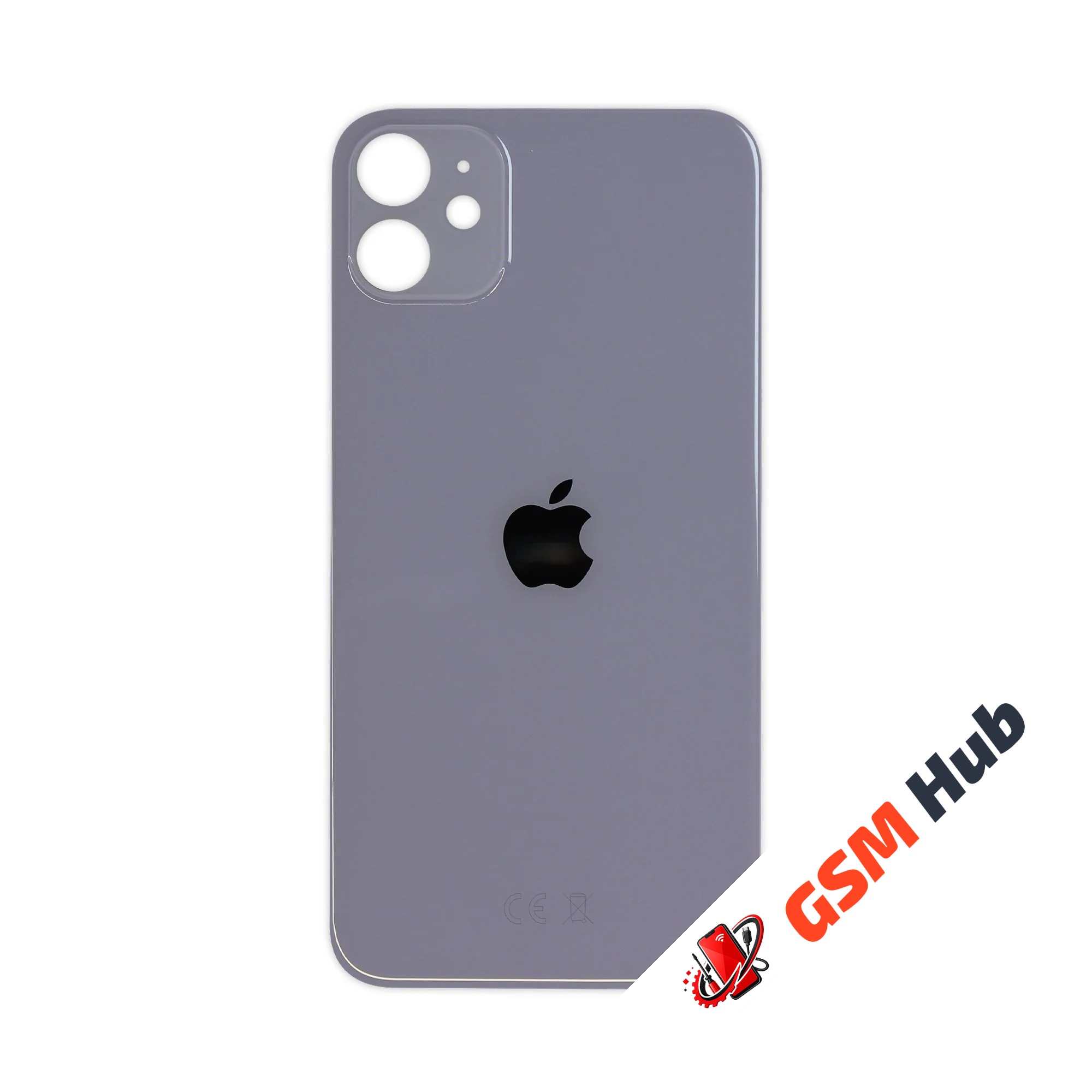 Задняя крышка (стекло) Широкий вырез iPhone 11 (Purple)