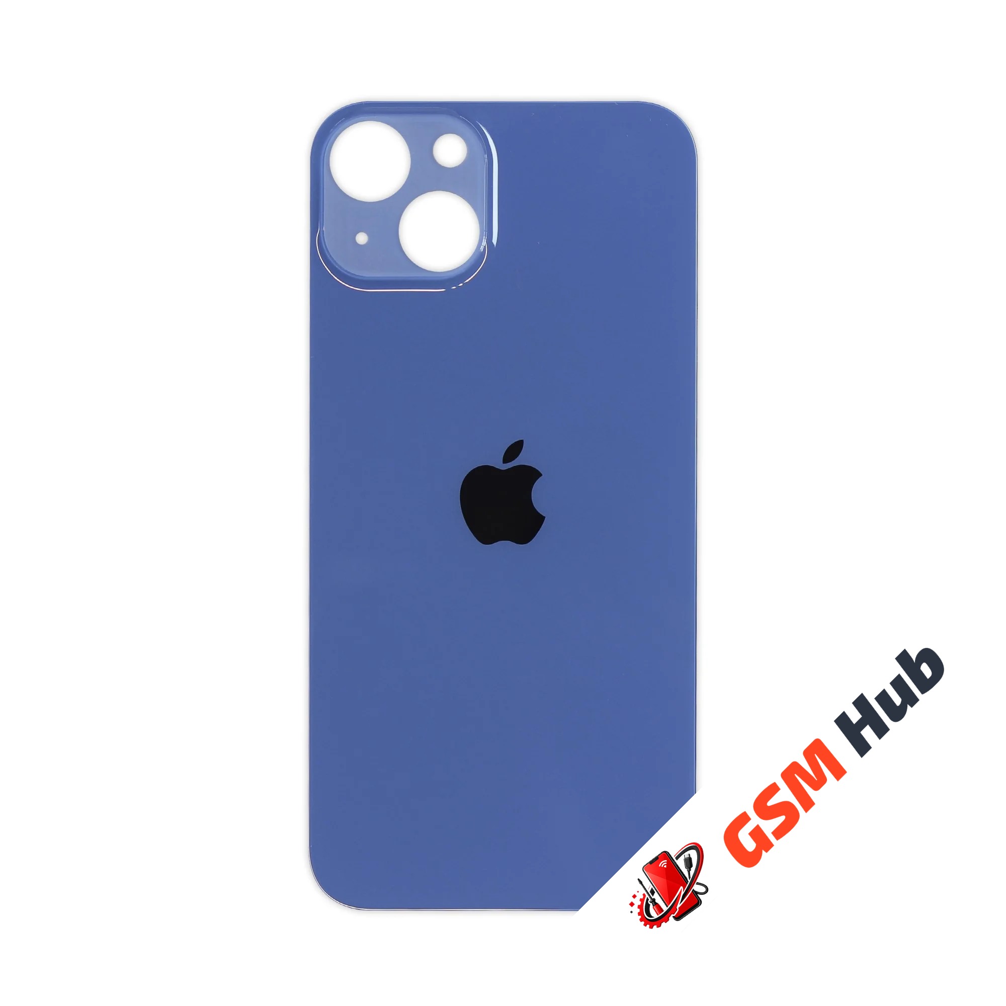 Задняя крышка (стекло) Широкий вырез iPhone 13 (Blue)