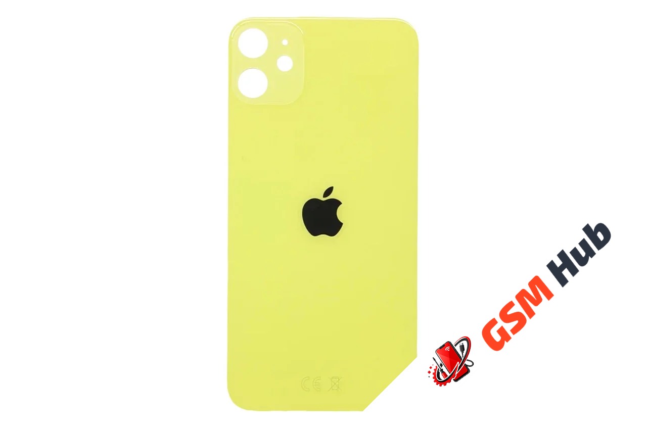 Задняя крышка (стекло) узкий вырез iPhone 11 Оригинал (Yellow)