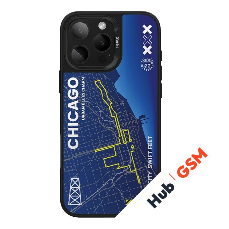 Чехол Benks Dynamic City iPhone 16 Pro Max (Chicago)