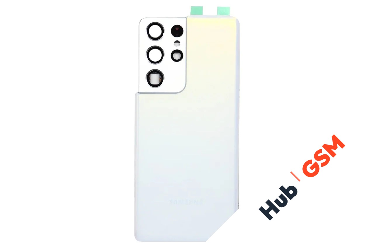 Задняя крышка Samsung Galaxy S21 Ultra (G998) (Белый) (Со стеклом камеры) Premium