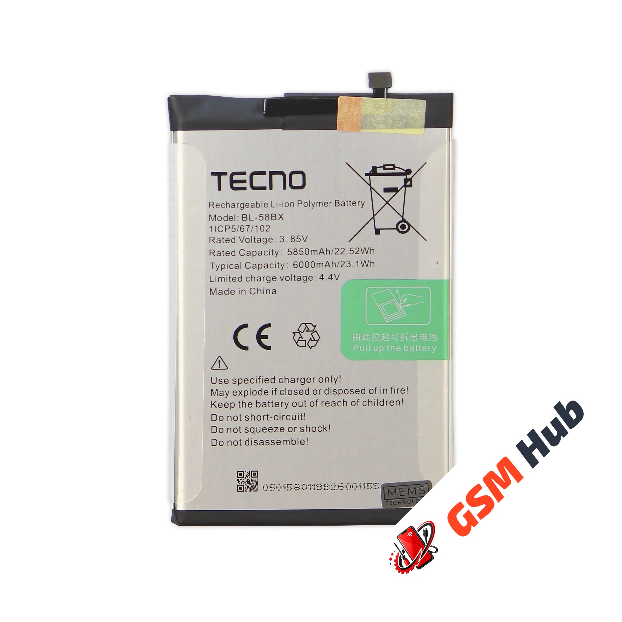 Аккумулятор Infinix Hot 10 Play / 11 / 11 Play / 12 Play / 30 Play (BL-58BX) 6000 mAh VoltPack