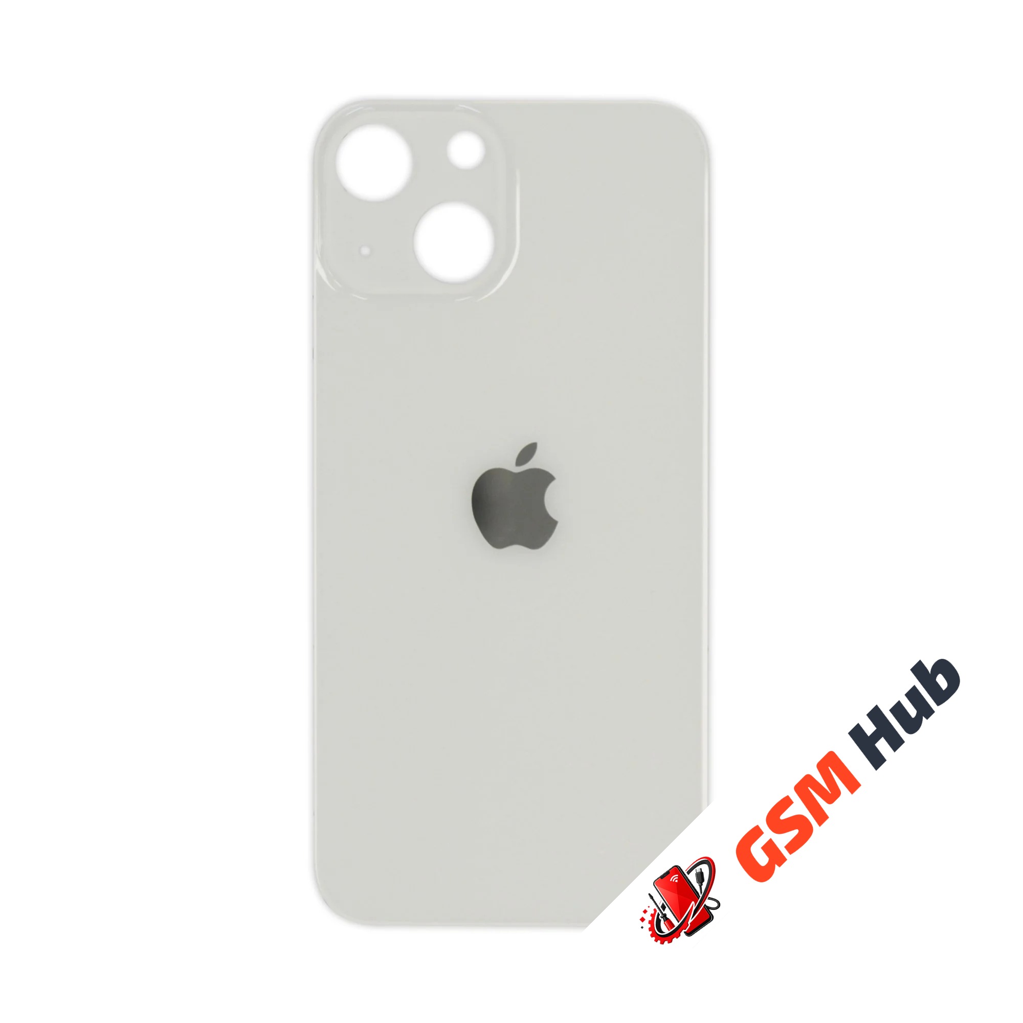 Задняя крышка (стекло) Узкий вырез iPhone 13 Mini (White)