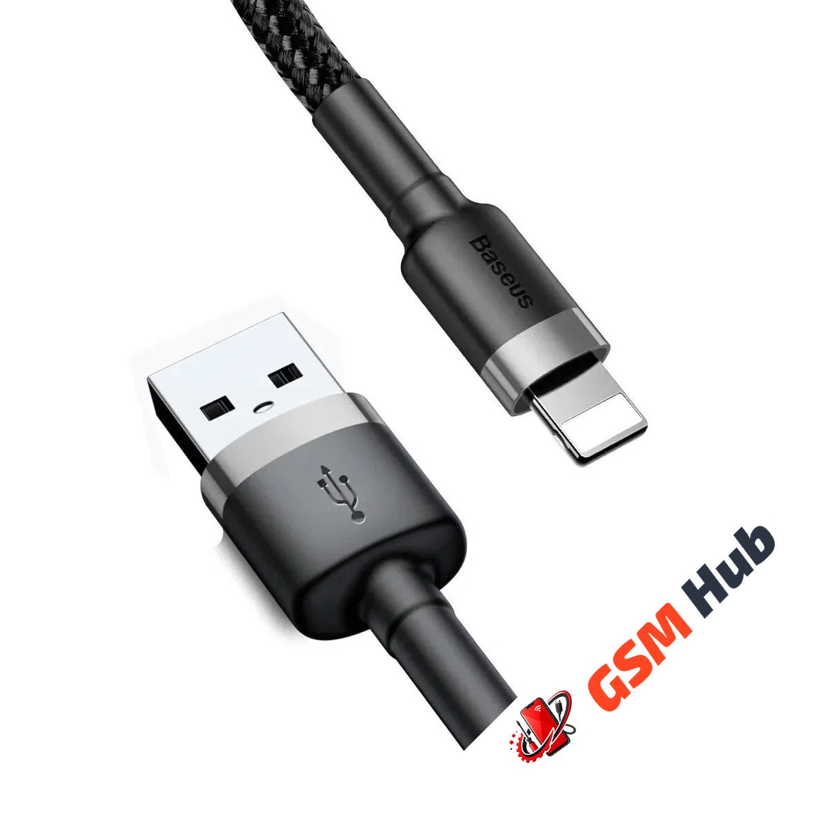 Кабель Baseus cafule (USB - Lightning) (2.4A) (1m) (Серый/Черный)