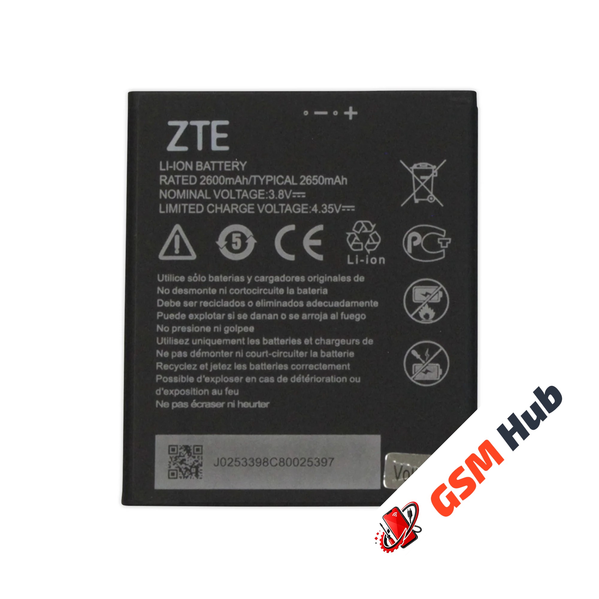Аккумулятор ZTE Blade A5 2019/A3 2020/L210 (Li3826T43P4h695950) 2600mAh VoltPack