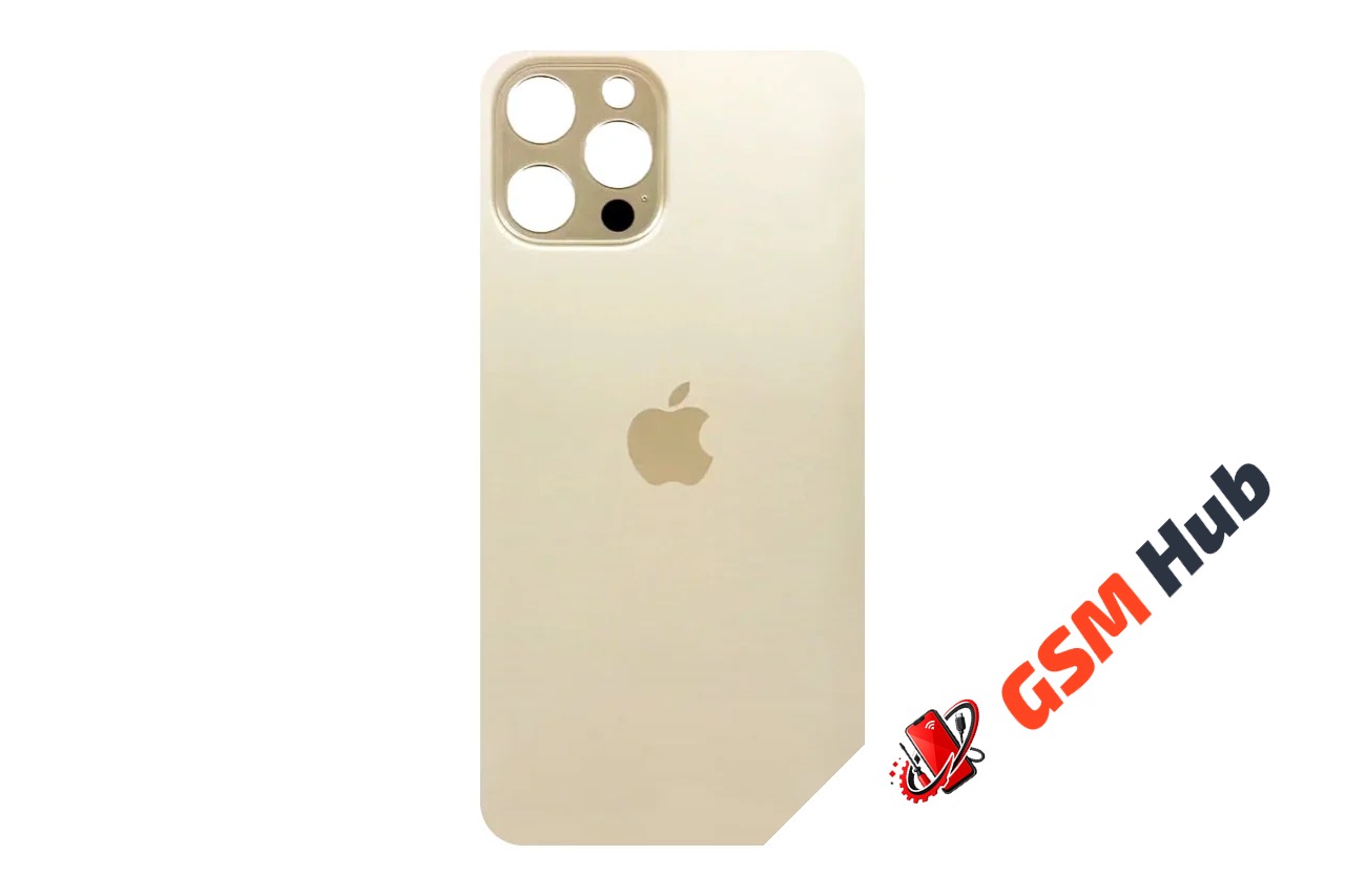 Задняя крышка (стекло) Узкий вырез iPhone 12 Pro Max (Gold)