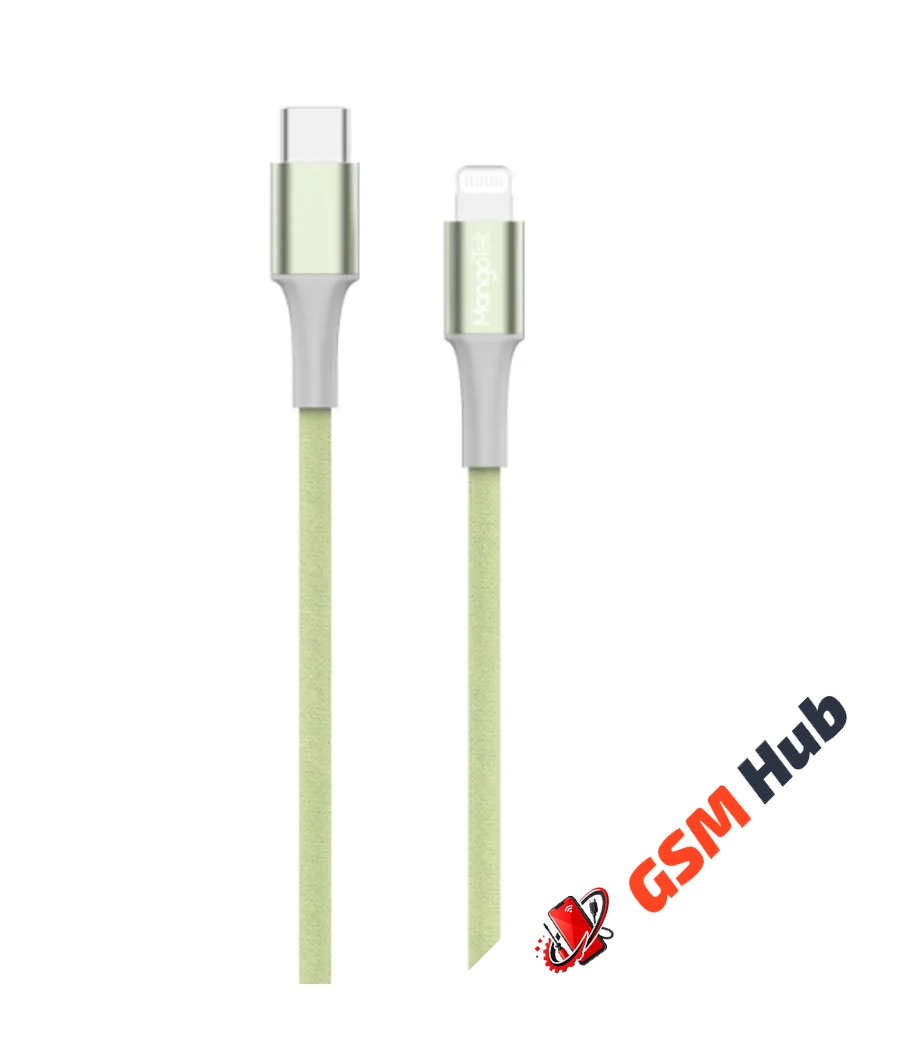 Кабель MangoTek MCA20C (Apple MFI) (USB-C / Lightning) (Нейлон) (Green)
