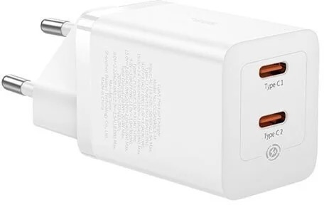 СЗУ Baseus GaN5 Pro (Быстрая зарядка) (USB C+ USB C) (40W EU) (Белый)