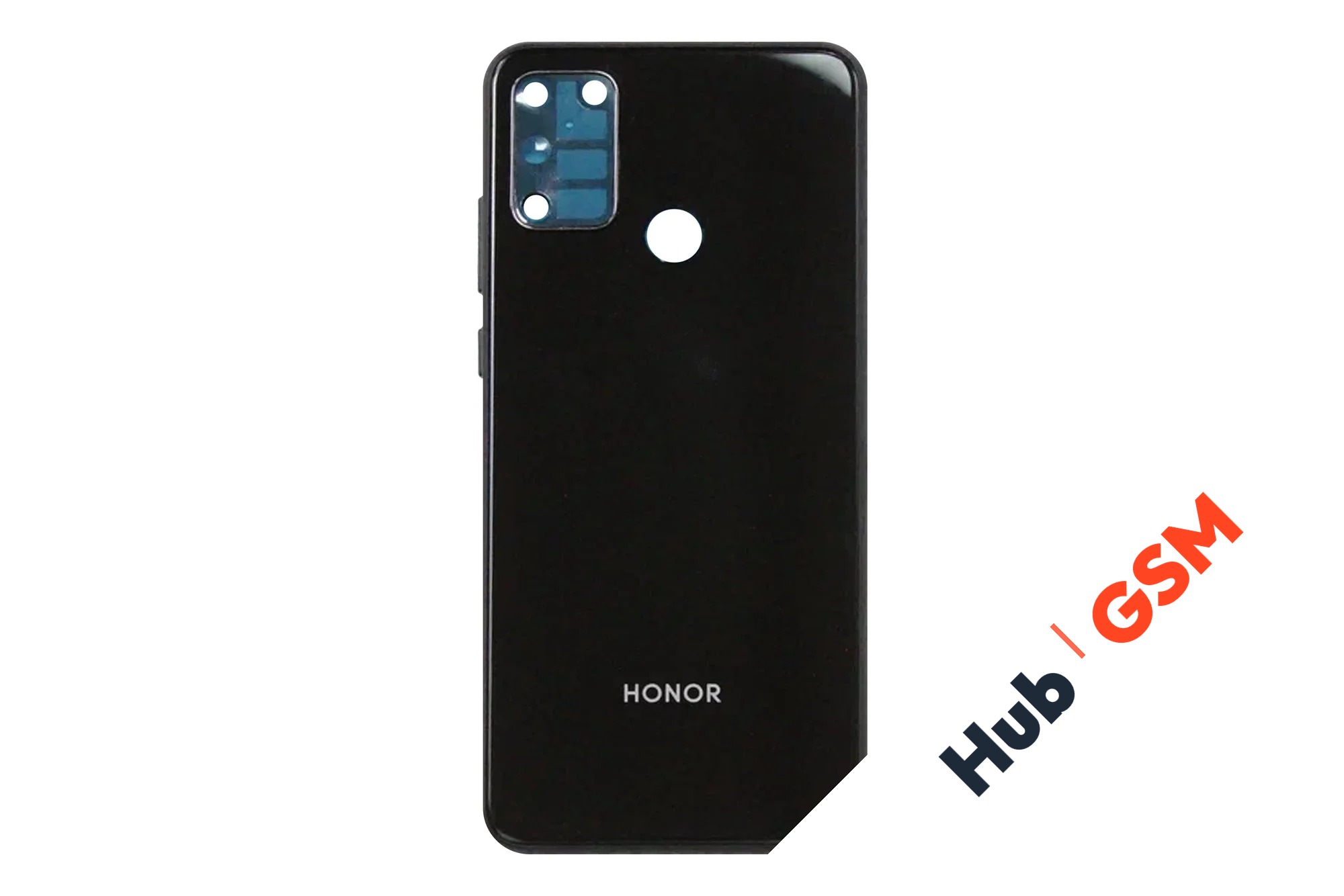 Задняя крышка Honor 9A (MOA-LX9N) (Черный) (Со стеклом камеры) Premium