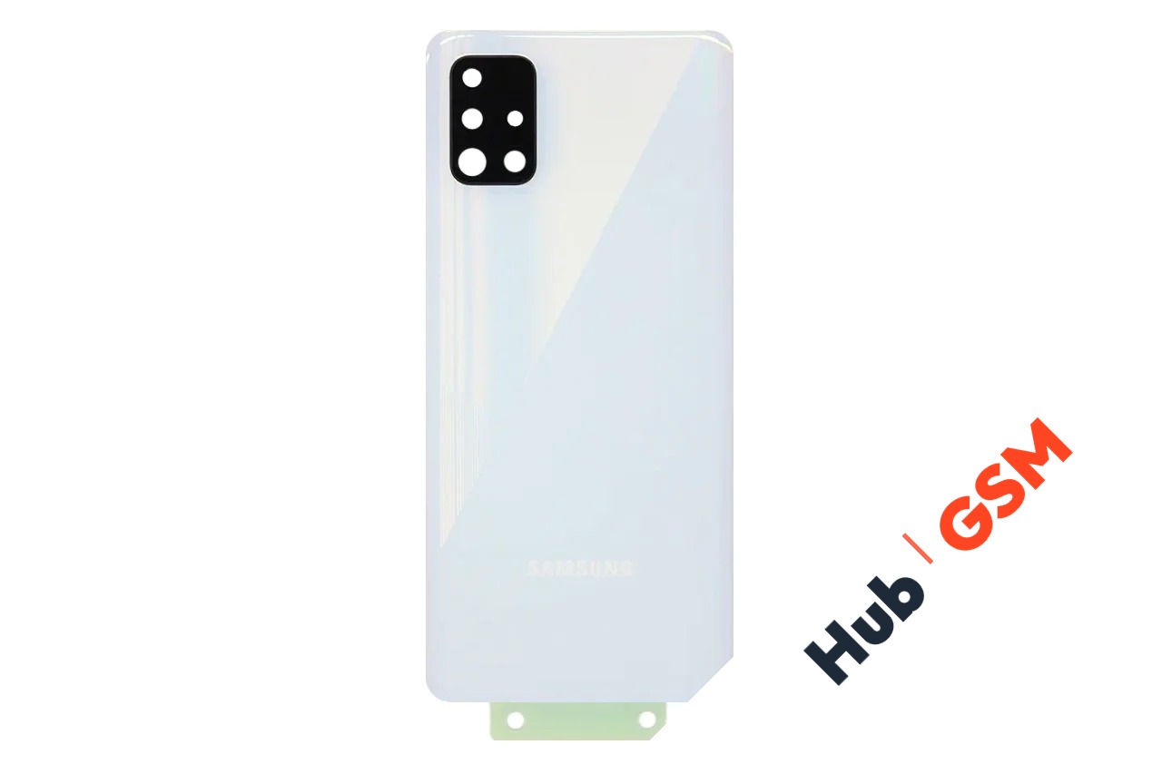Задняя крышка Samsung Galaxy A51 (А515F) (Белый) (Со стеклом камеры) Premium