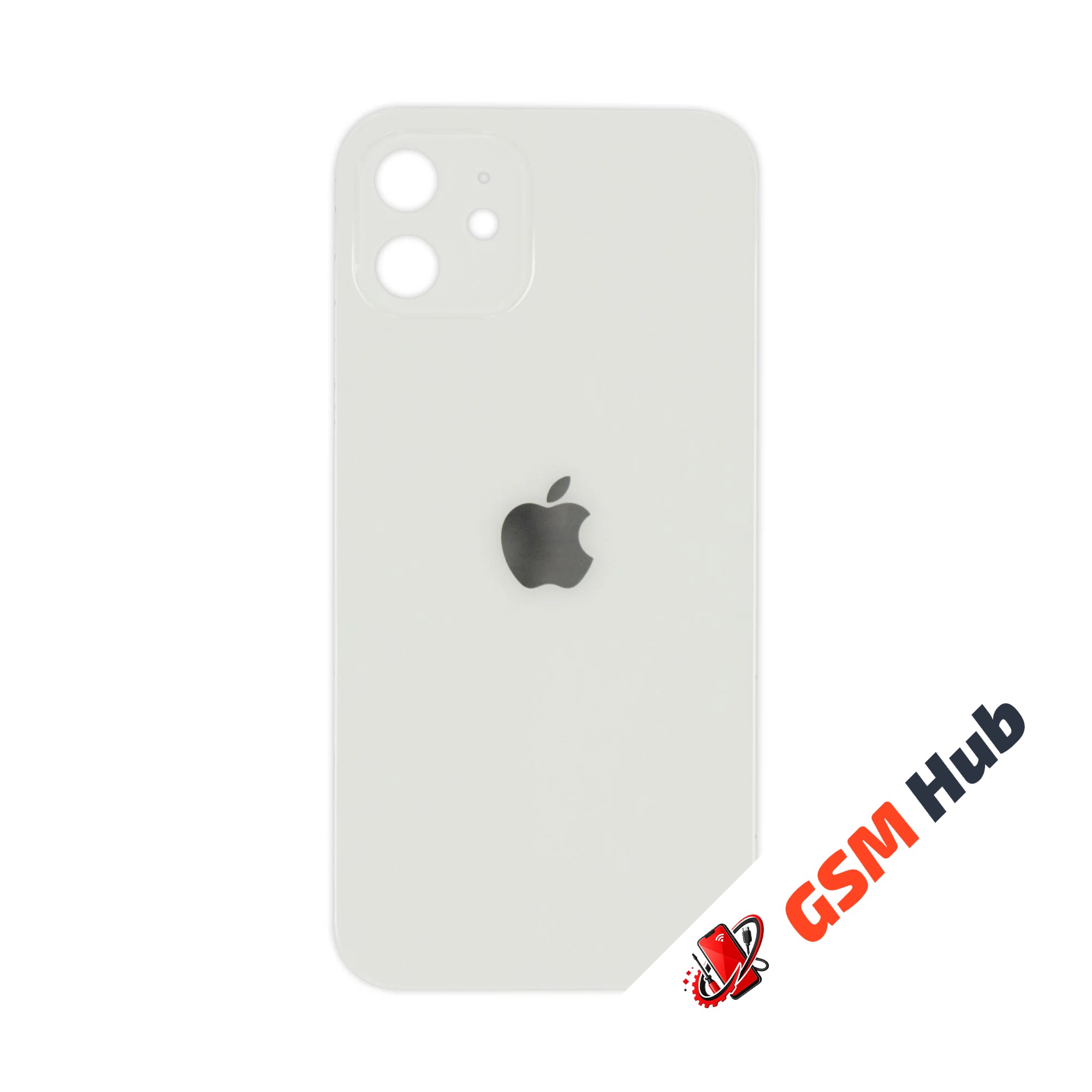Задняя крышка (стекло) Узкий вырез iPhone 12 (White)