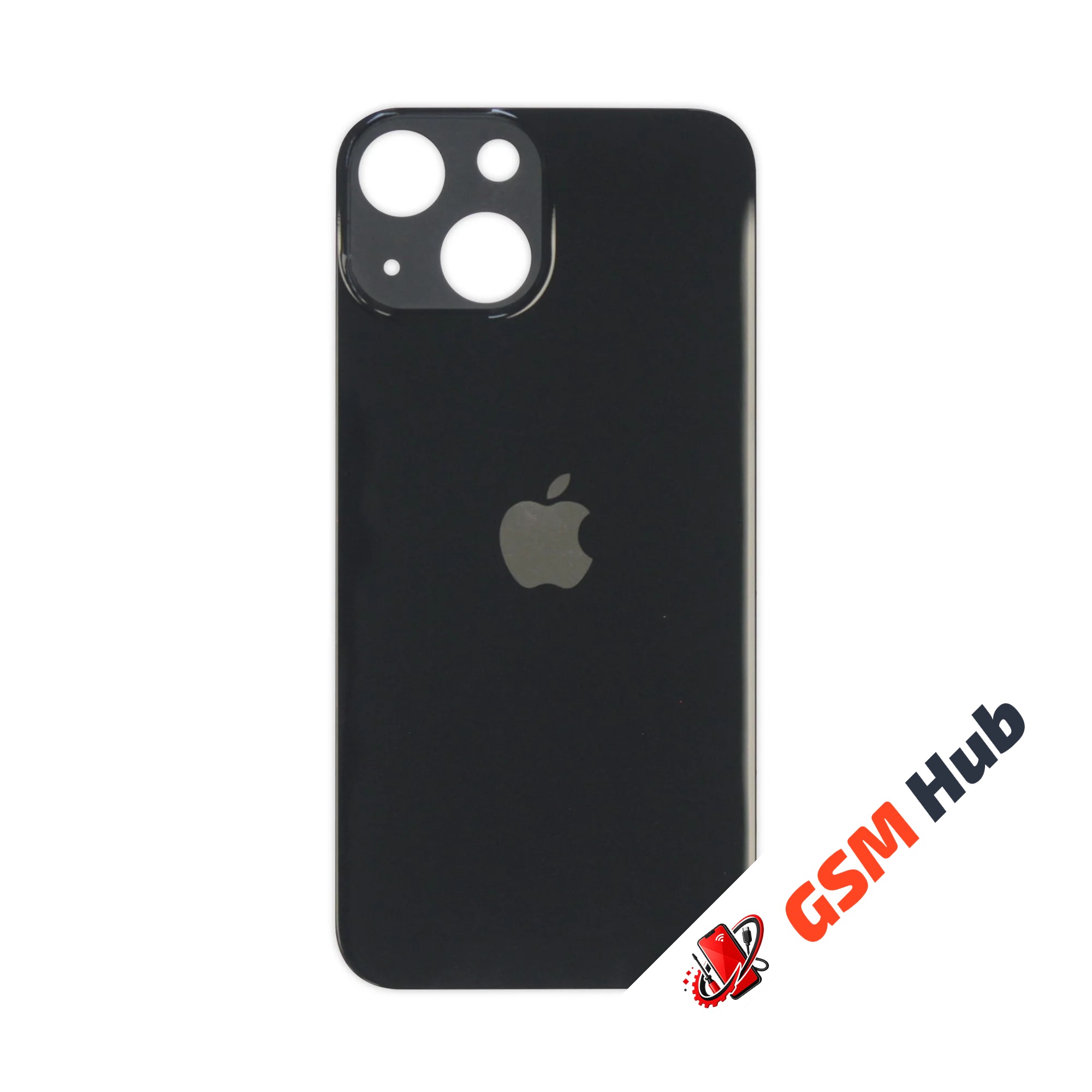 Задняя крышка (стекло) Узкий вырез iPhone 13 Mini (Black)