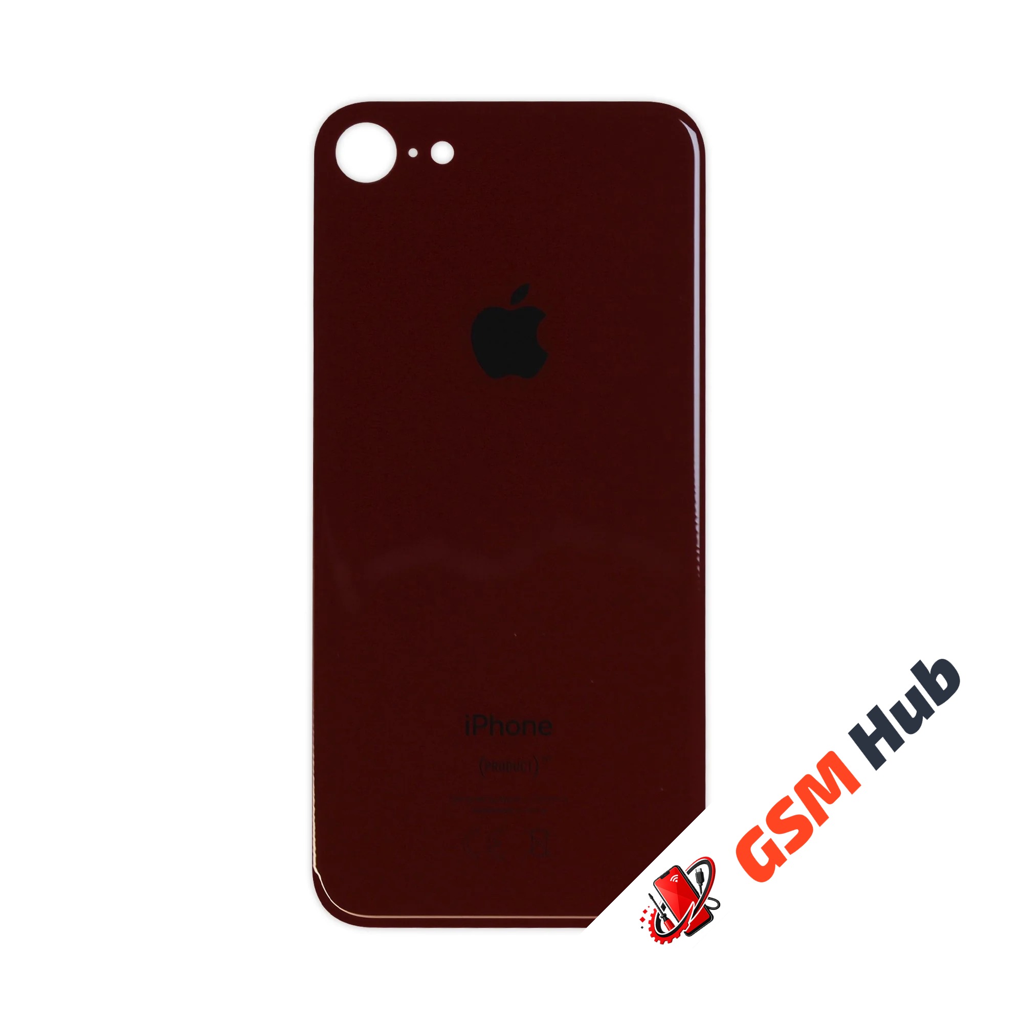 Задняя крышка (стекло) Широкий вырез iPhone 8 (Red)