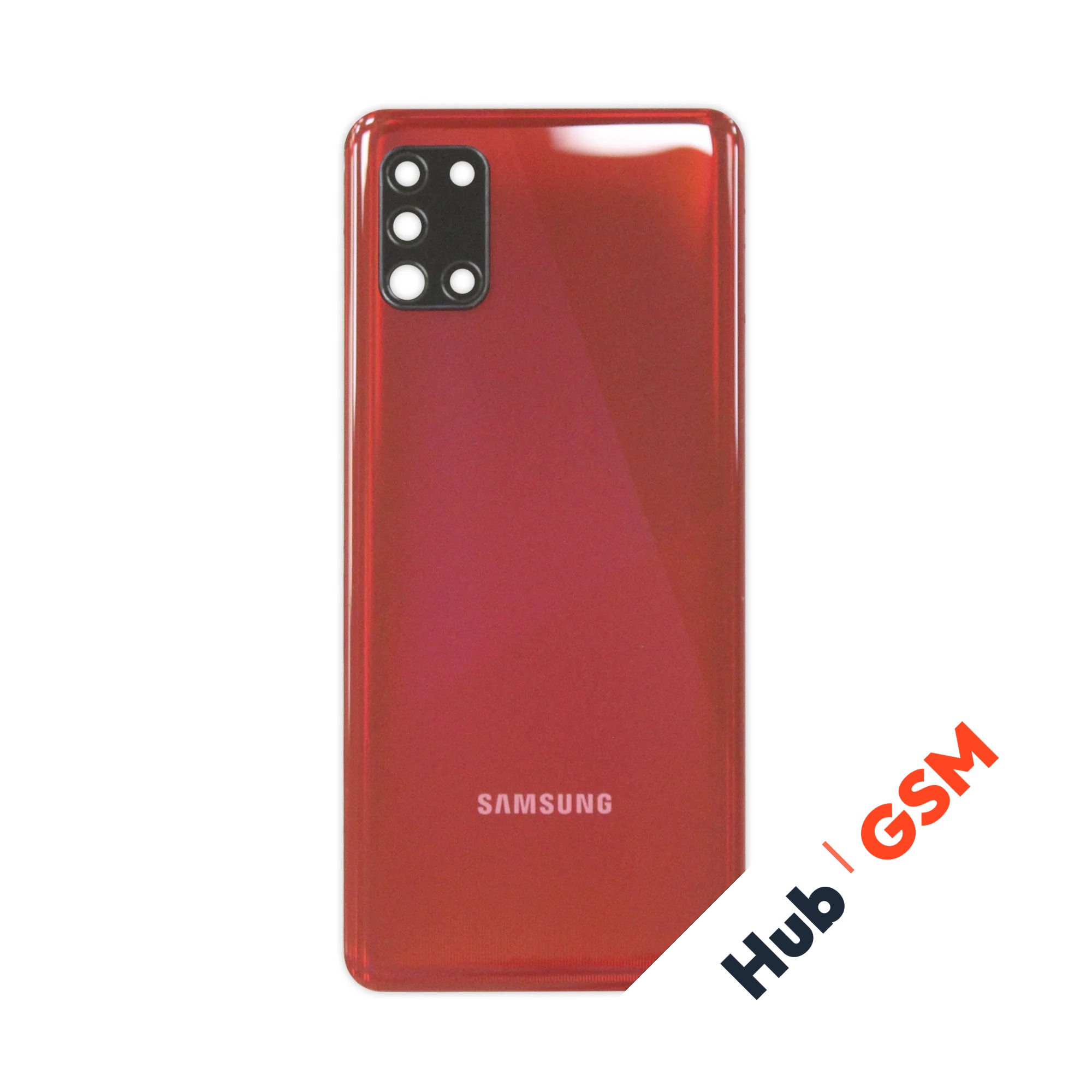Задняя крышка Samsung Galaxy A31 (A315F) (Красный) (Со стеклом камеры) Premium