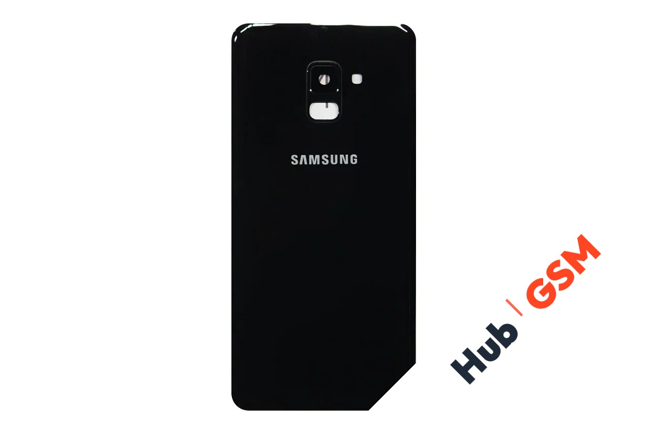 Задняя крышка Samsung Galaxy A8+ 2018 (A730) (Черный) (Со стеклом камеры) Premium