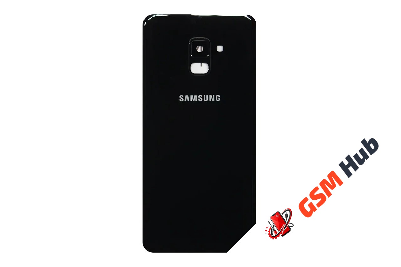Задняя крышка Samsung Galaxy A8+ 2018 (A730) (Черный) (Со стеклом камеры) Premium