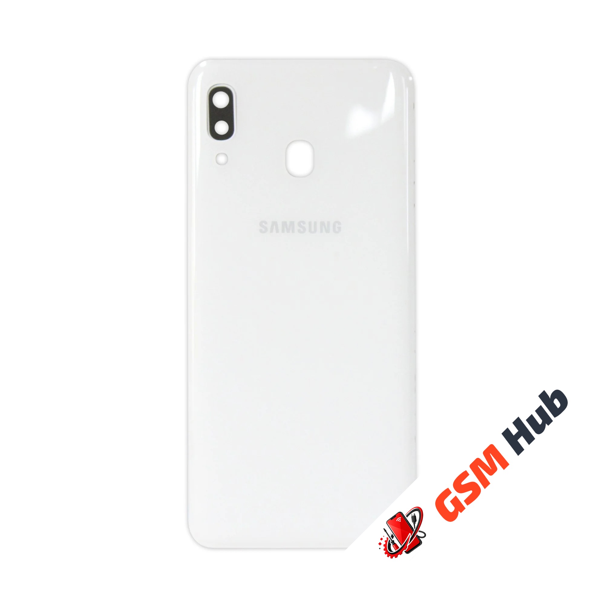 Задняя крышка Samsung Galaxy A30 (A305F) (Белый) (Со стеклом камеры) Premium