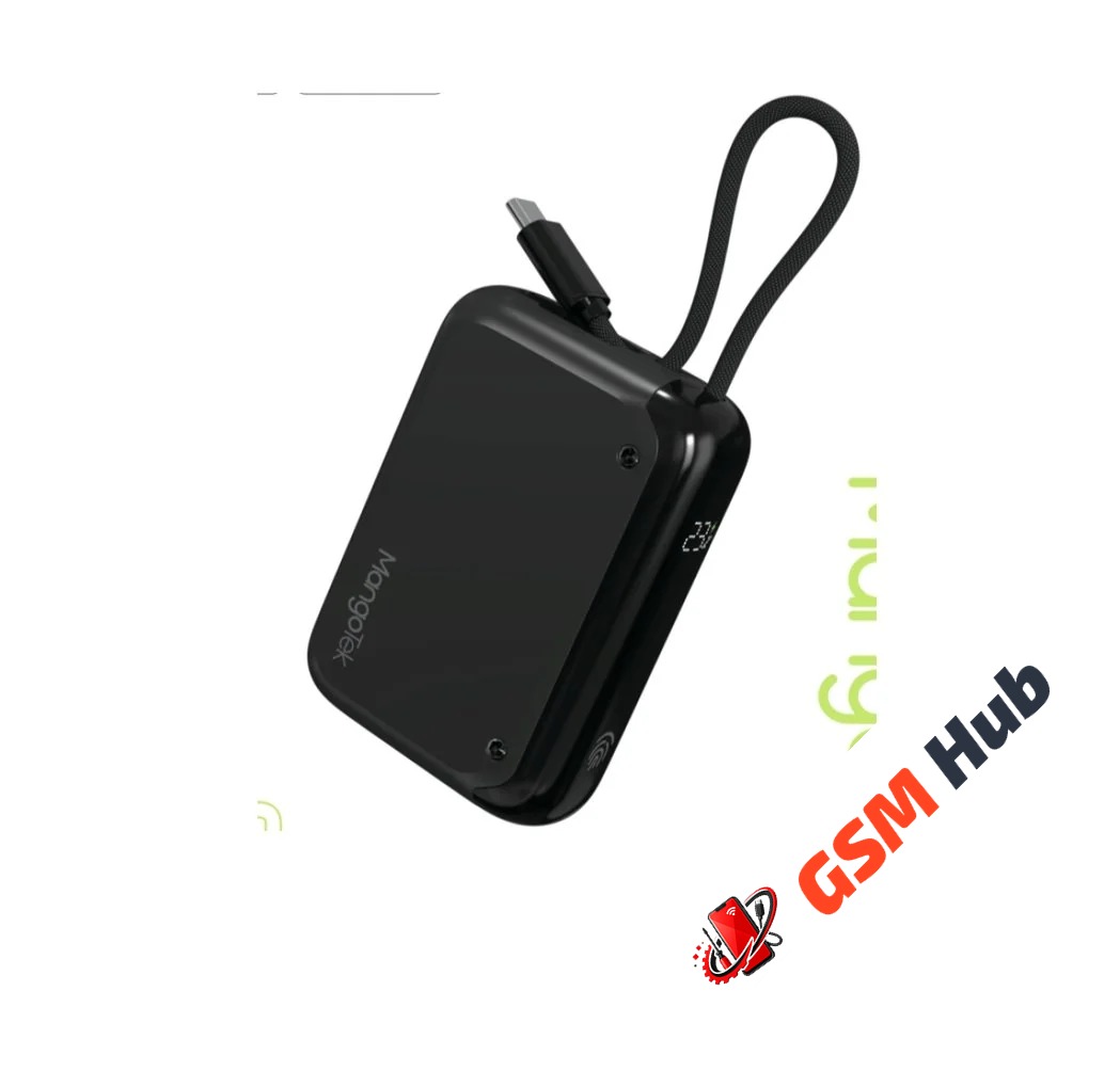 Внешний аккумулятор MangoTek CP01C (10000mAh) (30W) (Встроенный кабель USB-C) (Black)