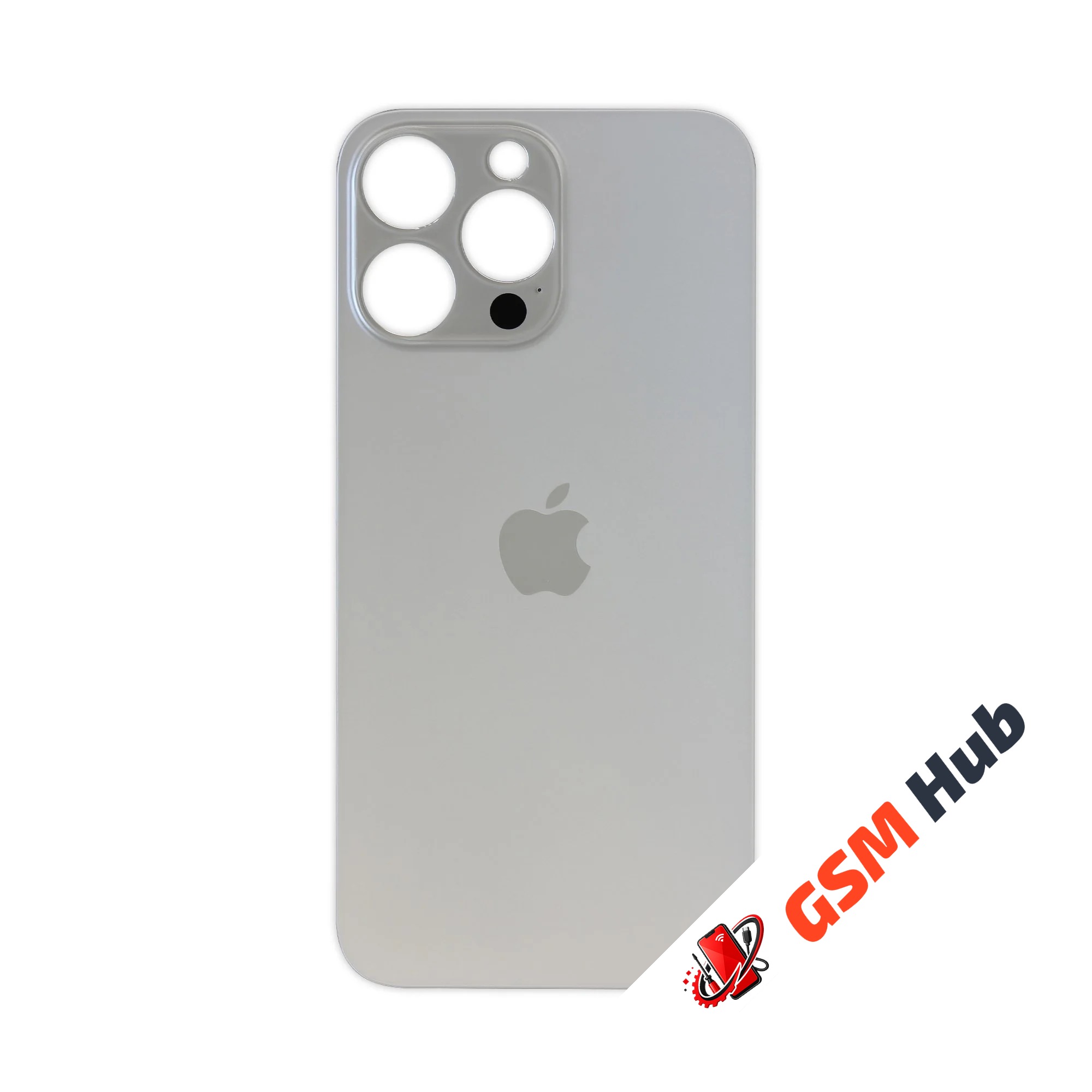 Задняя крышка (стекло) Широкий вырез iPhone 14 Pro Max (Silver)