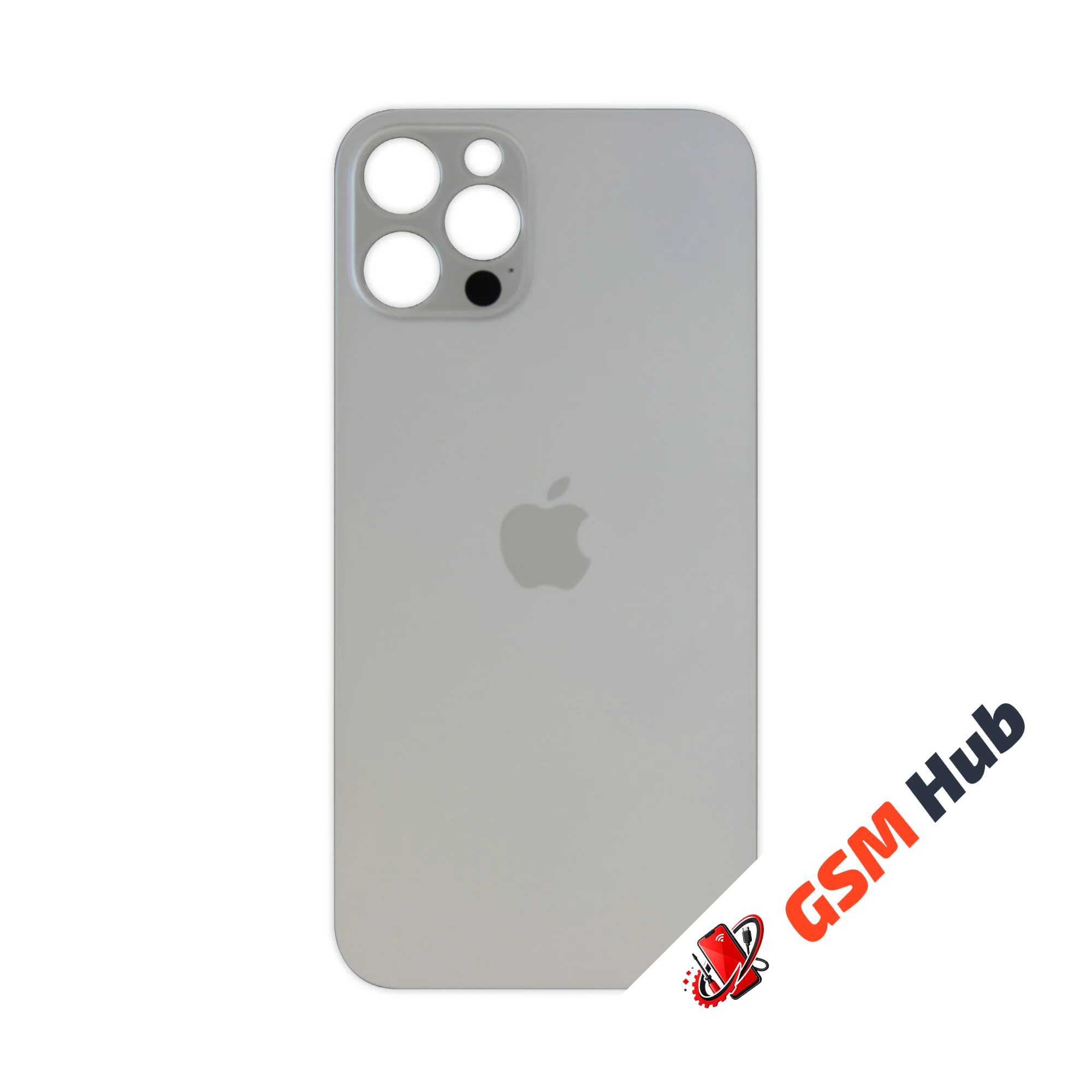 Задняя крышка (стекло) Широкий вырез iPhone 12 Pro (Silver)