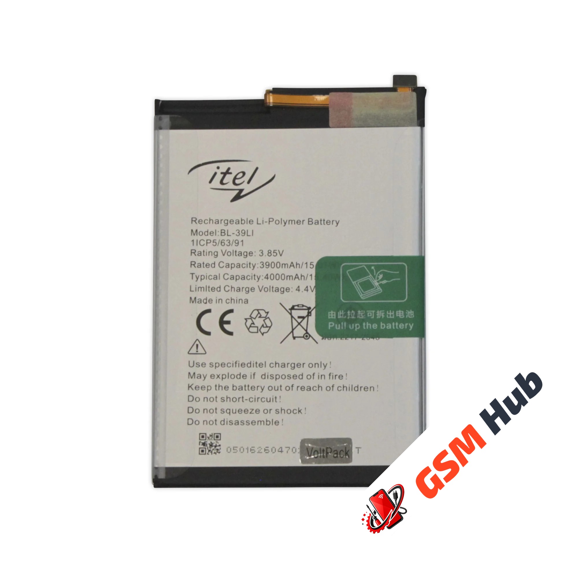 Аккумулятор Itel Vision 1 / 1 Pro (BL-39LI) 4000mAh VoltPack