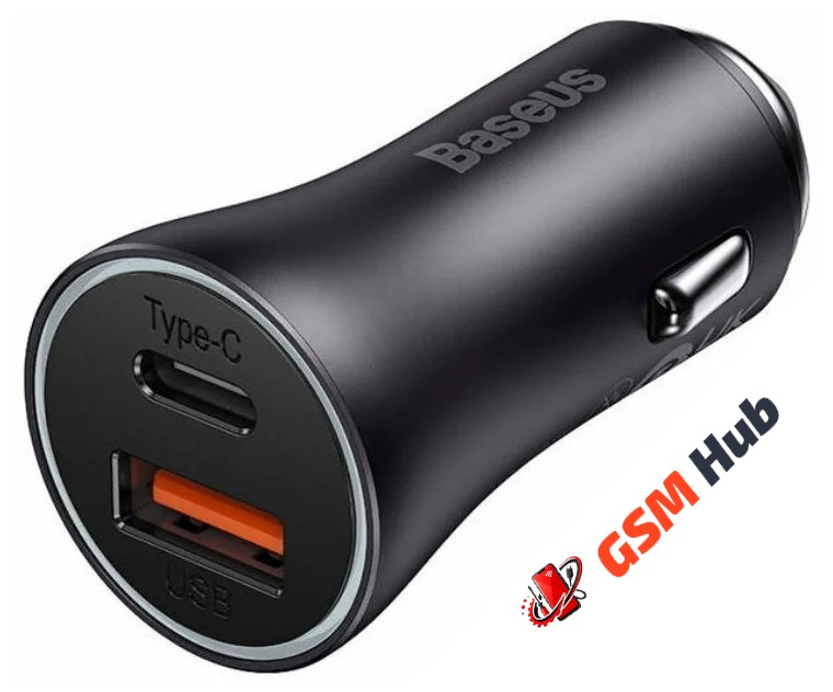 АЗУ Baseus Golden Contactor Max Dual (Быстрая зарядка) (USB-A + USB-C) (60W) (Серый)